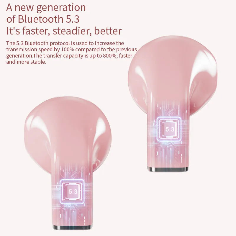 K520 Creative Rotatable Bluetooth wireless earphones in black, white, and pink colour options.