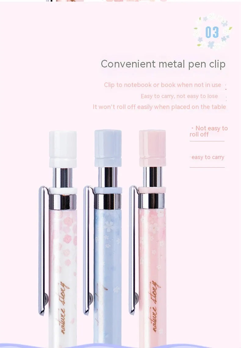 Three 0.5mm Sakura cartoon automatic pencils with HB refill boxes