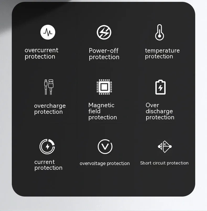 20000 mAh fast charging power bank in black or white plastic creative design