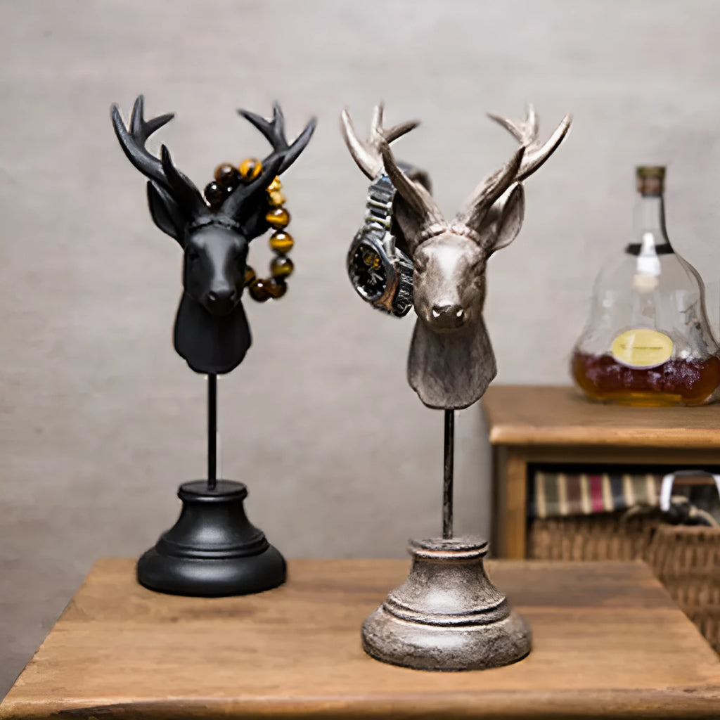 Large natural resin horse figurine home decoration statue on a shelf