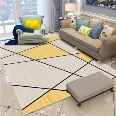 Modern minimalist Nordic style checkered carpet in rectangular shape, machine woven from polyester fibre, 40x60cm