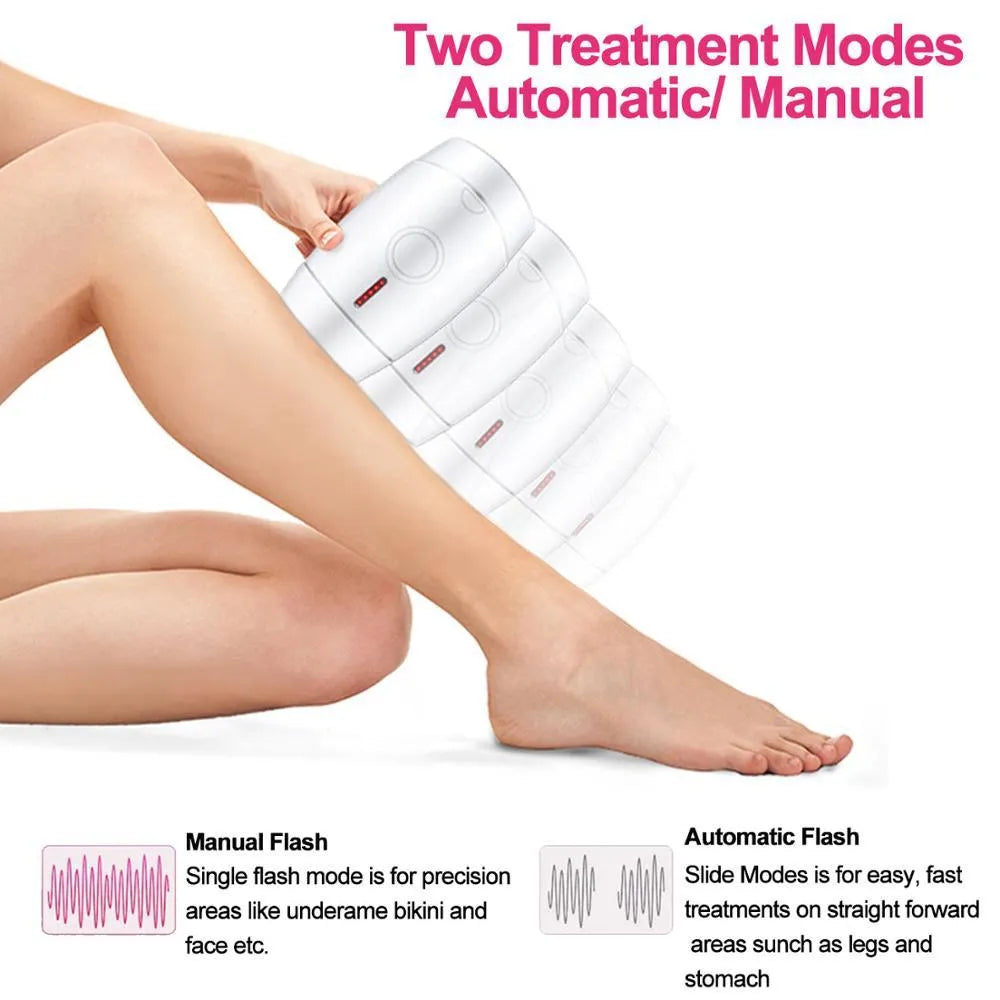 White home laser hair removal instrument with display screen and compact design