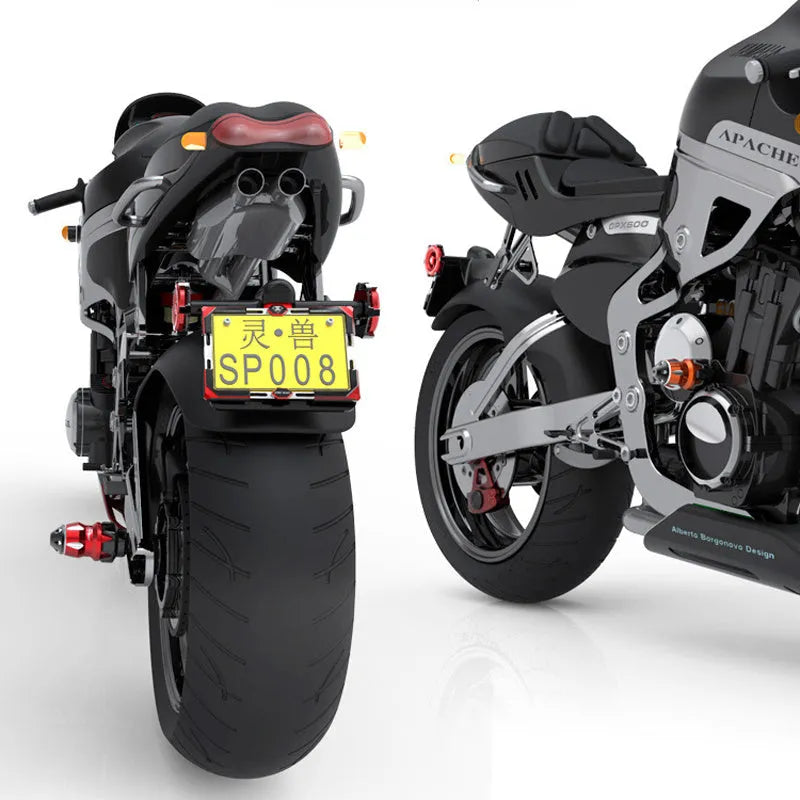 Black aluminium alloy electric motorcycle modification accessories on a bike
