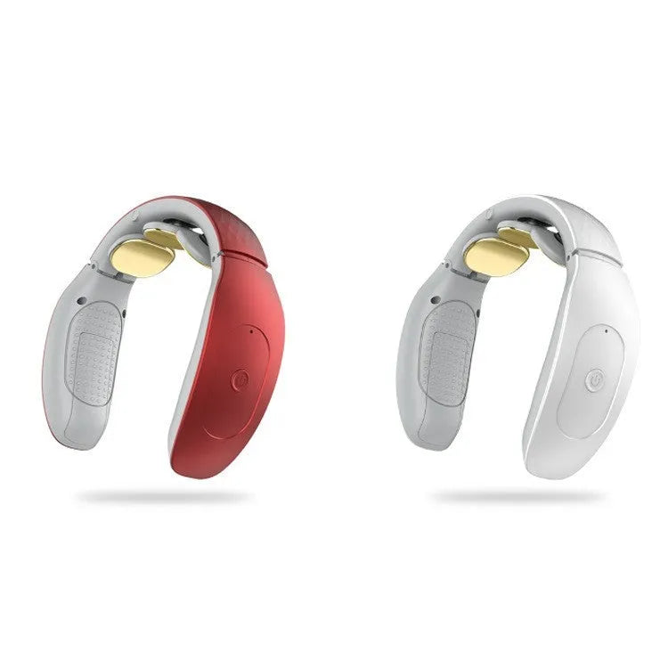 Intelligent cervical massager in red or white with computer control for neck back waist hips legs feet massage