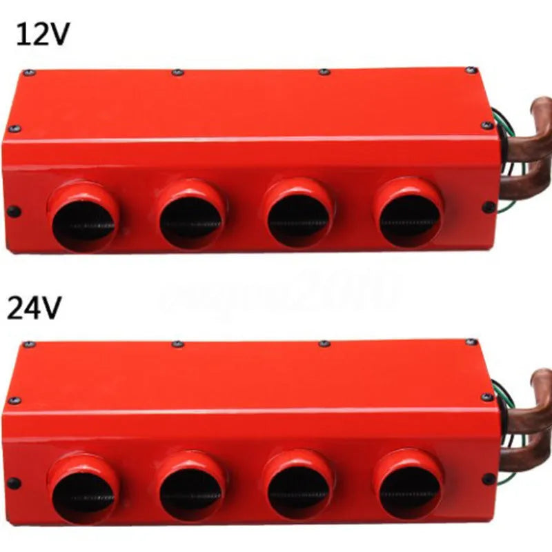 Metal 12V 24V car auxiliary heater unit with four-hole copper pipe for engine coolant heat