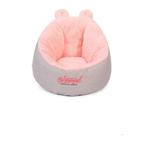 Warming pet dog bed cotton cushion in grey for small puppies size S and M