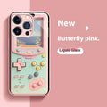 Pink drop-resistant glass phone case for iPhone models, anti-fall protective shell