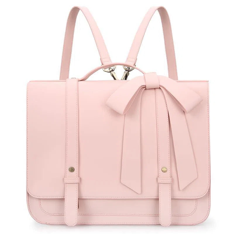 Women's polyurethane butterfly laptop bag in pink with romantic summer garden print