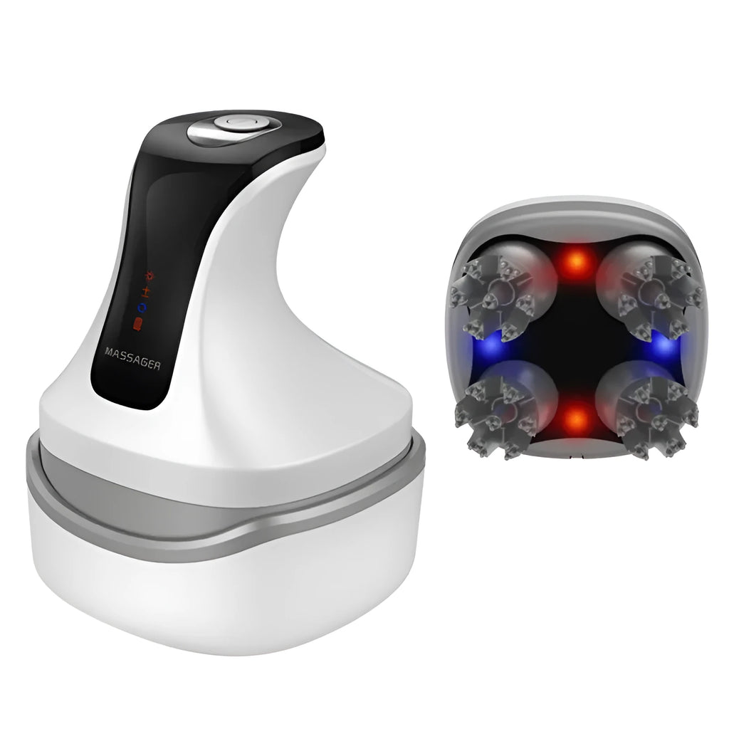 Water Wave cat head massager unit in vanilla blue colour with visible push buttons.