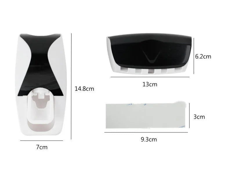 White and wine red plastic silicone bathroom organiser set with two wall-mounted holders for toothbrushes and toothpaste.