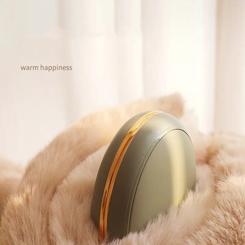 Portable aluminium alloy power bank with hand warmer in coffee colour showing 10000 mAh capacity and Type-C port