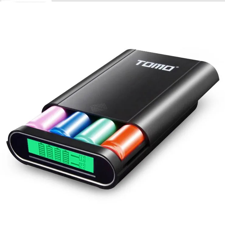 Black or white DIY power bank and 18650 battery charger unit with LCD display and USB ports