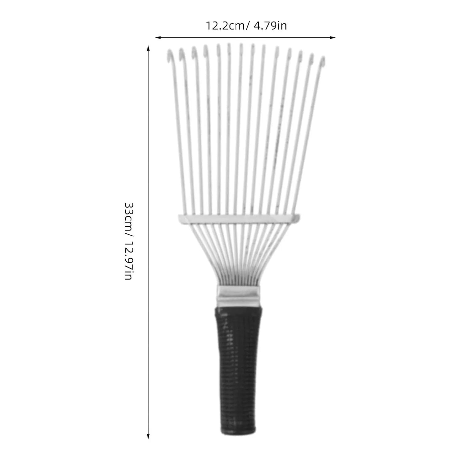Black handled stainless steel pet grooming rake comb dematting tool 33 cm long