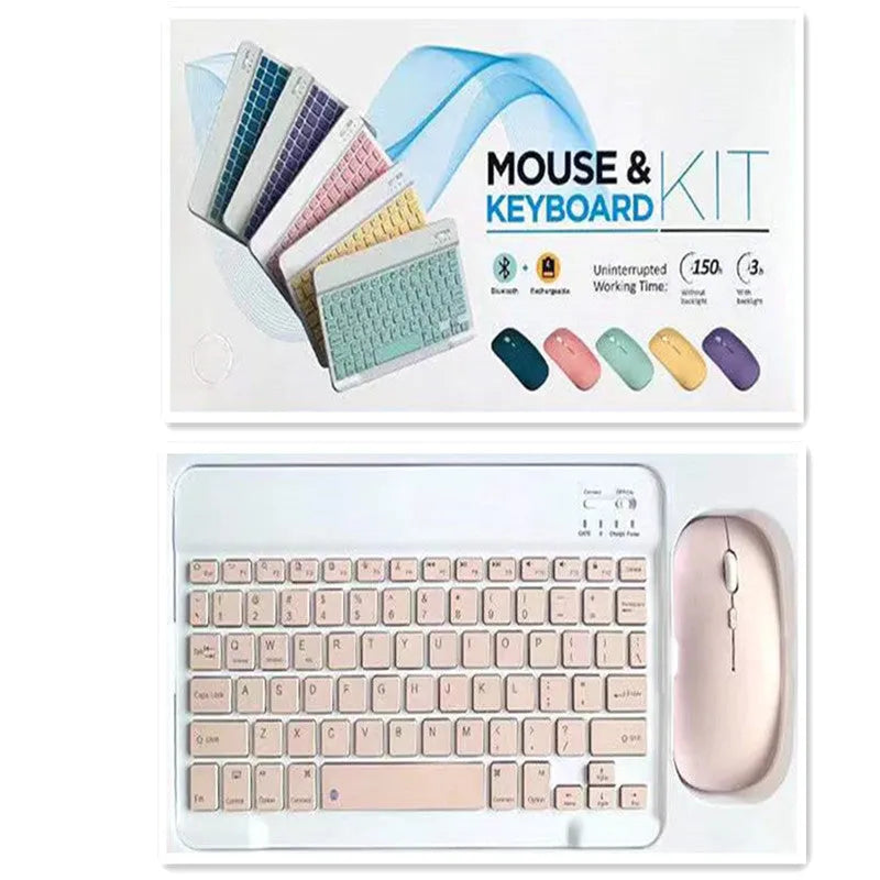 10-inch Bluetooth wireless keyboard and mouse set in selected colour with USB linker and battery