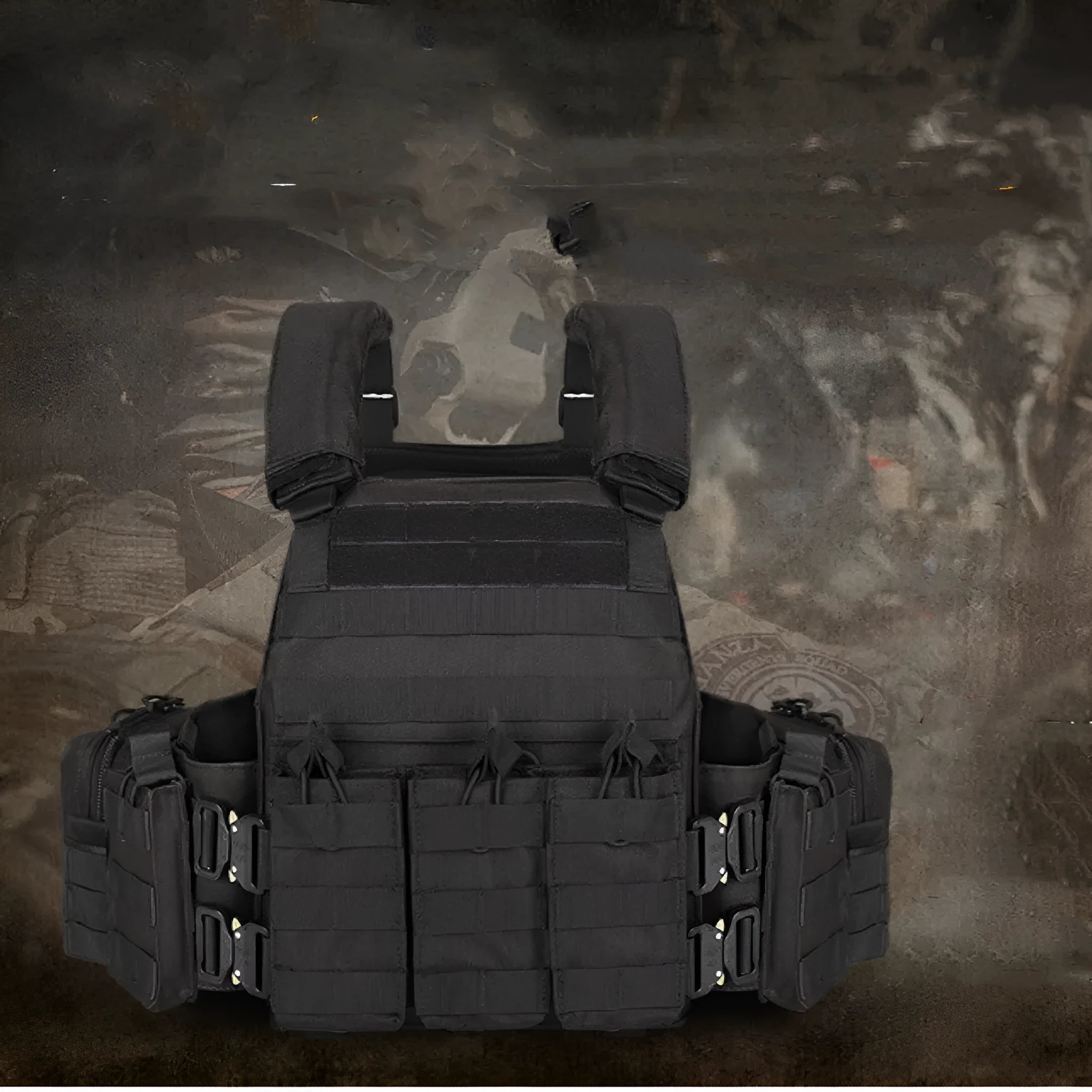 Men's camouflage polyester tactical vest for outdoor training and shooting sports