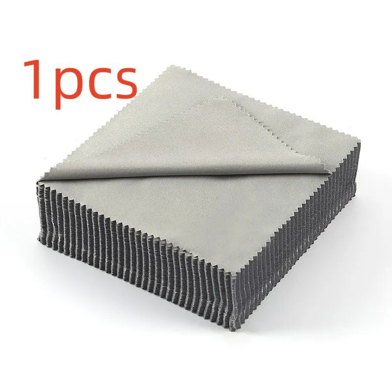 130mm square microfiber glasses cleaning cloth in grey, suitable for lenses and screens