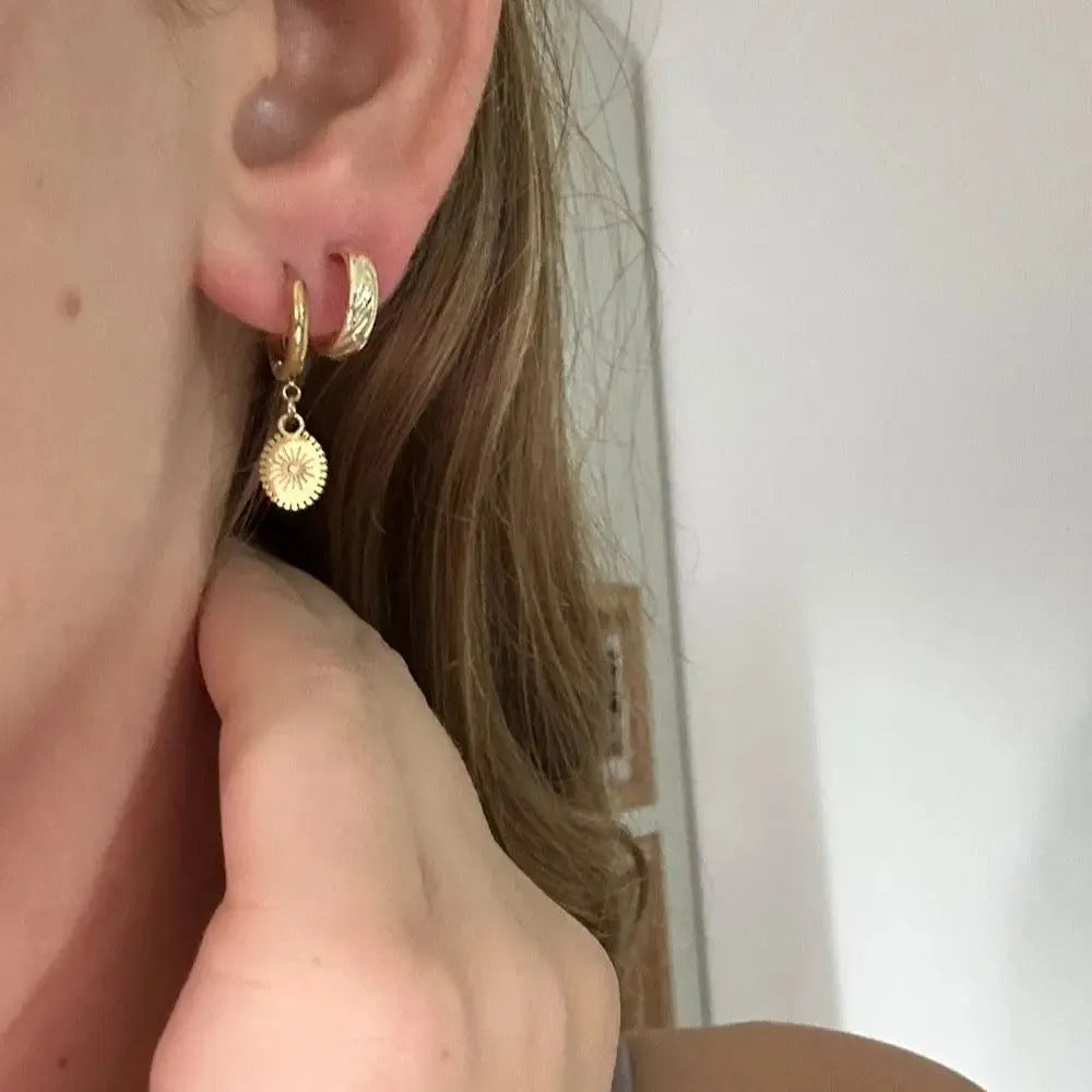 Women's stainless steel geometry earrings with ellipse design in XY-EH005 colour