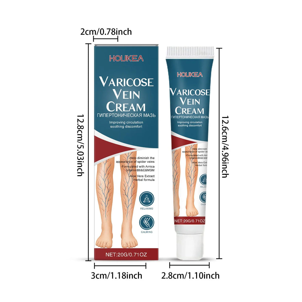 20g tube of leg massage ointment with mint, arnica, witch hazel, vitamin B6, and aloe