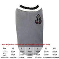 Winter cat clothing in blue duck colour on British Shorthair cat showing size range XS to 2XL