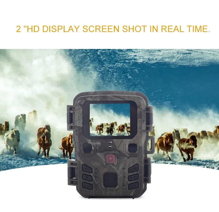 Black infrared night vision monitoring device with TF card slot and plastic construction