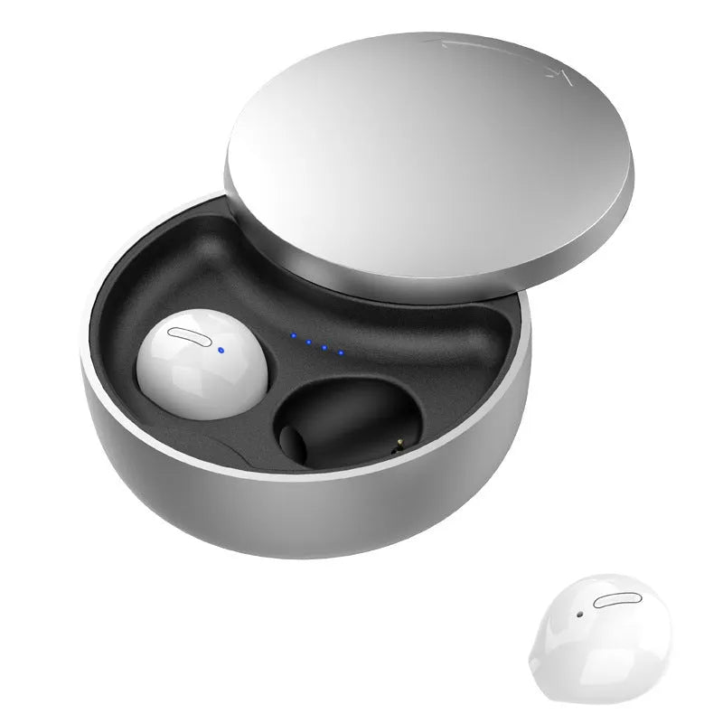 Wireless Bluetooth earbuds in semi-in-ear style available in black white and skin colours with charging case