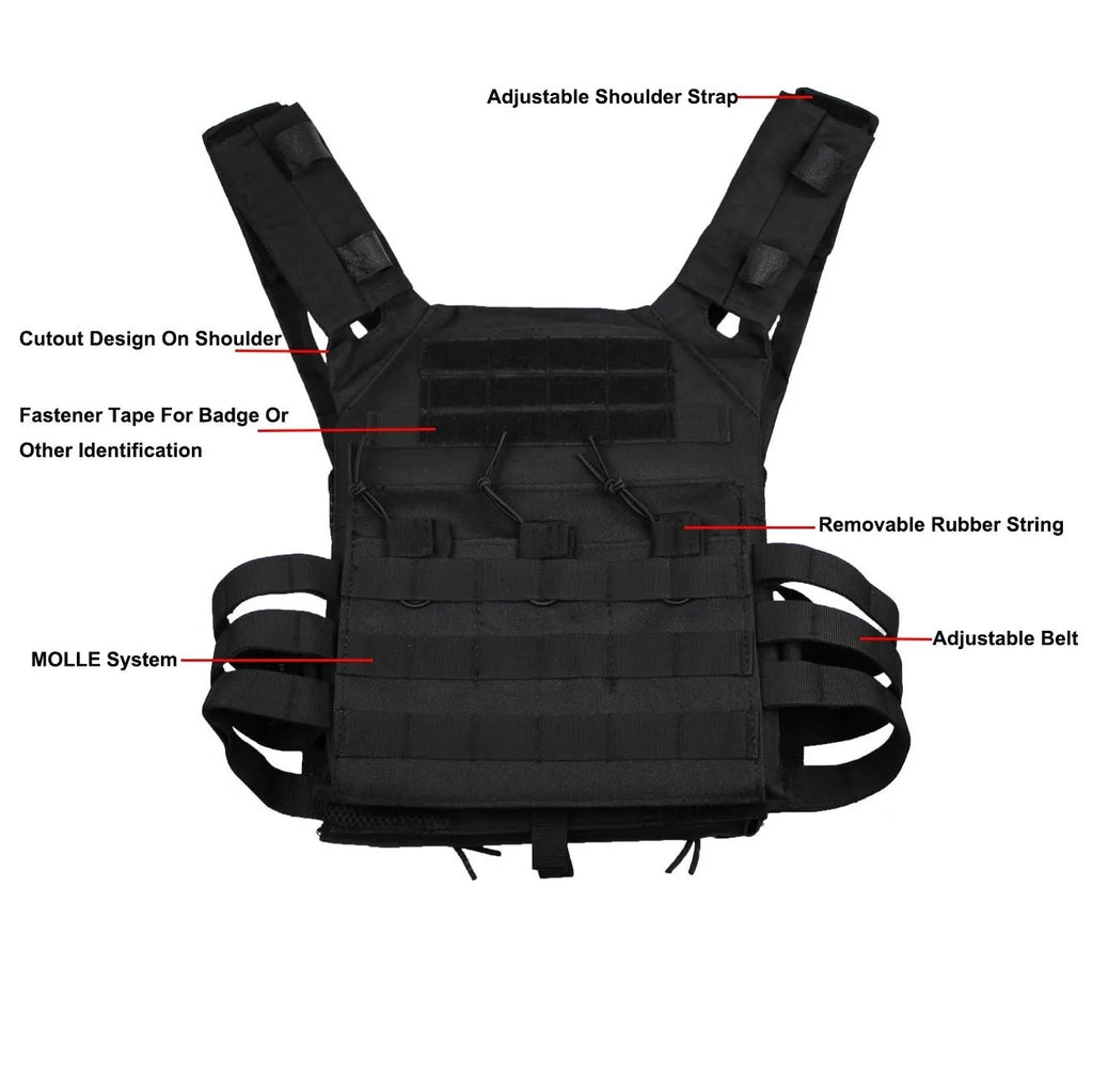 Outdoor tactical vest in ACU colour made from 800D waterproof Oxford fabric