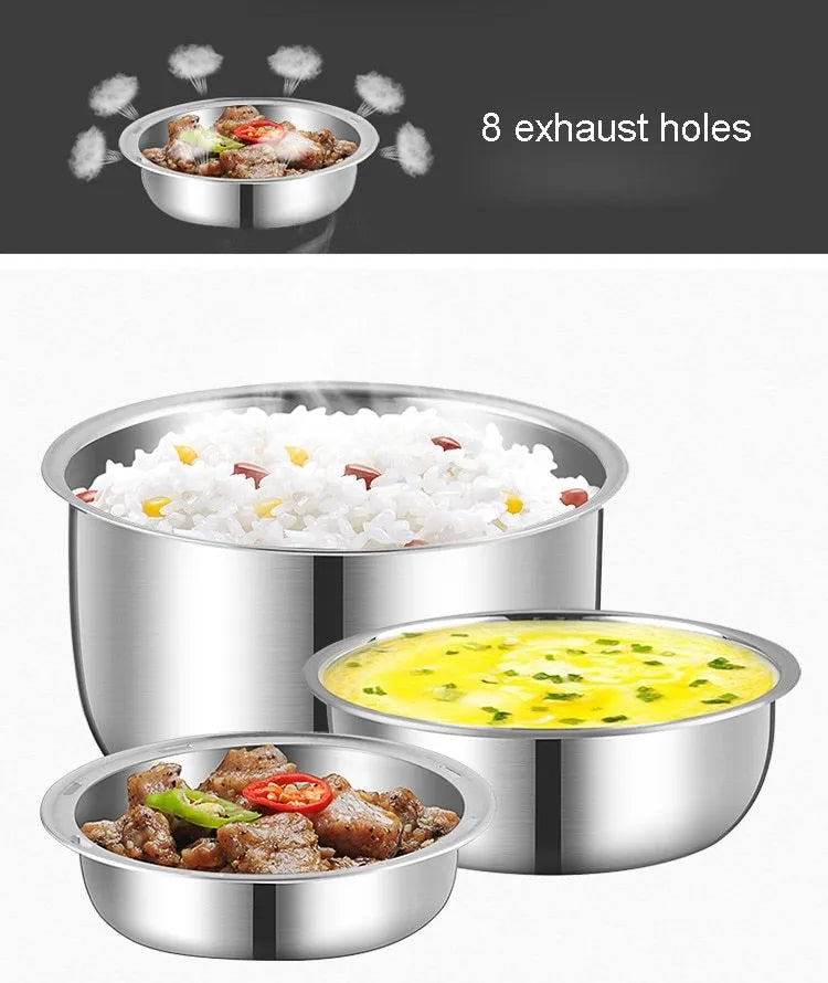 USB-powered lunch box with 200W heating capacity showing two-layer and three-layer configuration options