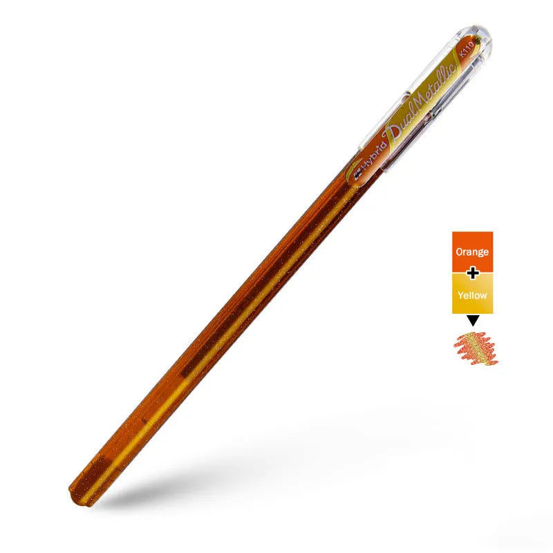 Flash K110 1.0mm pearlescent glitter gel pen showing colour variations