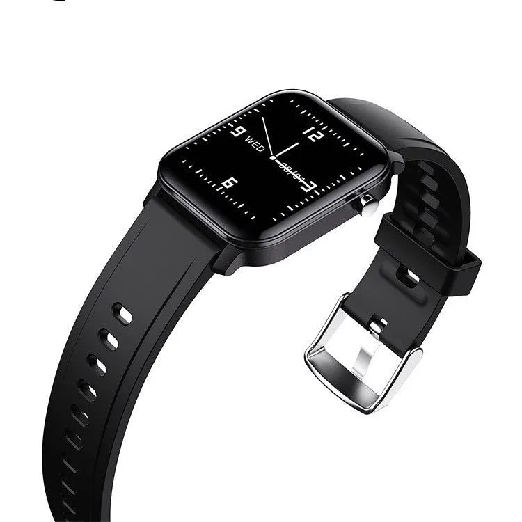 M2 smart bracelet watch with black silicone strap and colour screen displaying health metrics.