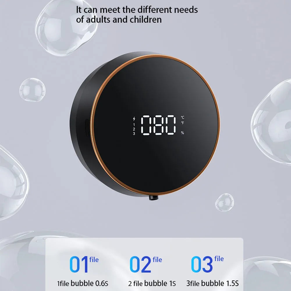 Smart automatic sensing foam dispenser with USB charging port in wall mounted position