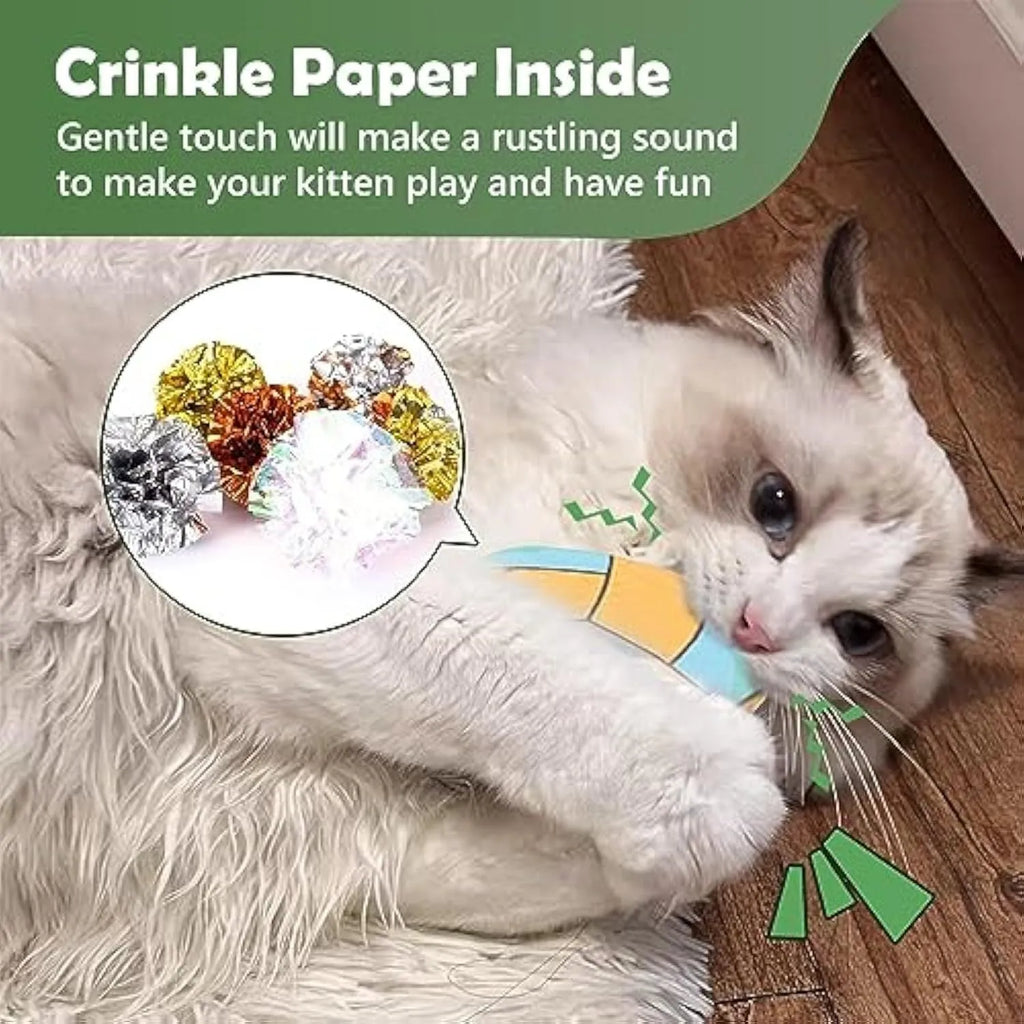 Blue basketball pattern plush cat toy disc with catnip and crinkle sound inside.