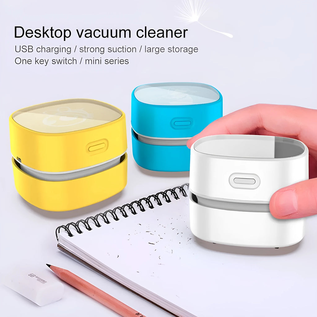 Portable handheld rechargeable vacuum cleaner mini desktop cleaner 8x6.5cm in blue