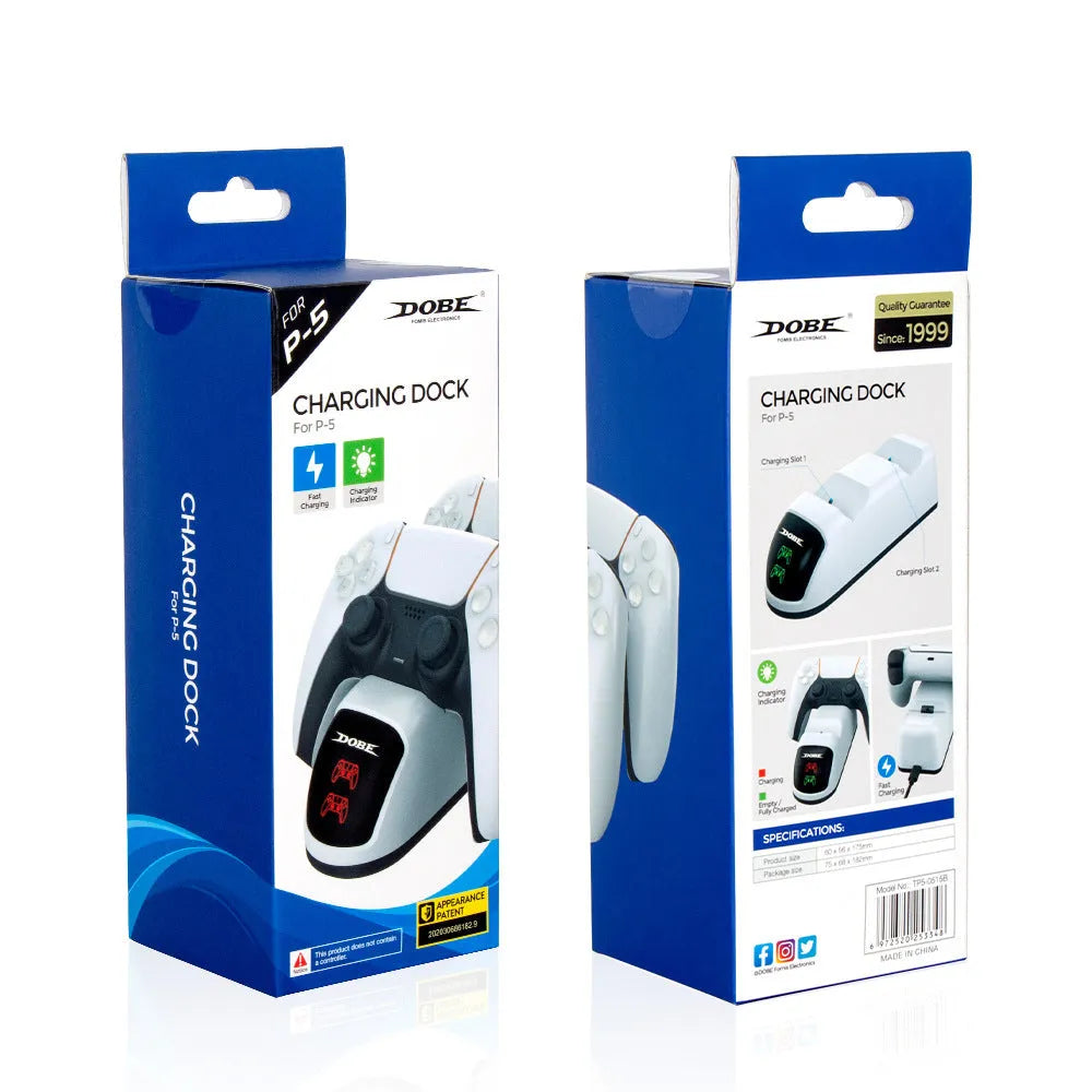Green LED breathing light USB contact charger handle on a desk next to a phone.