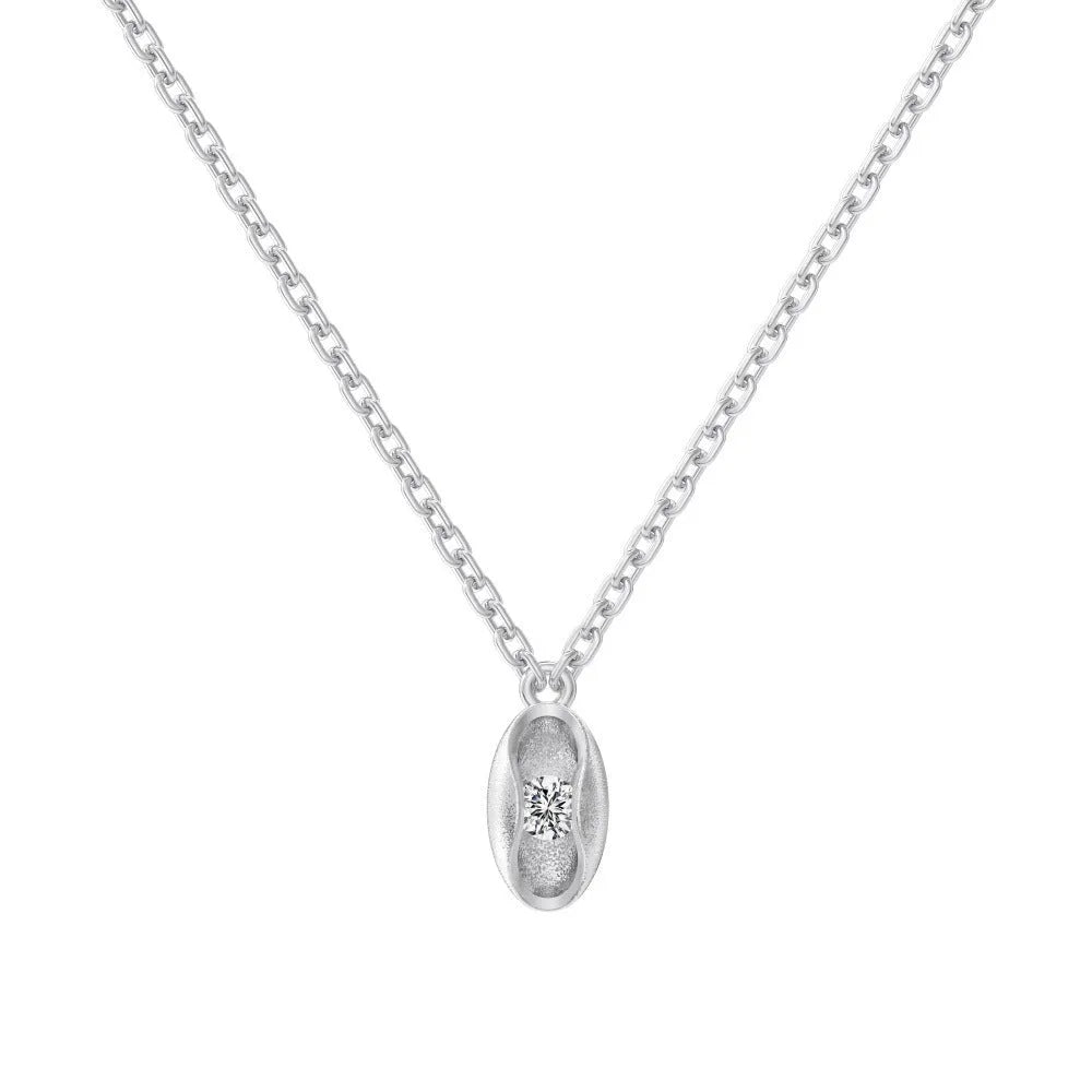 Women's oval pendant necklace in 925 silver, Gold or White Gold, with earrings option