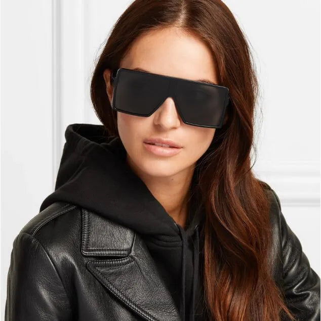 Oversized square women sunglasses with big PC frame and AC lenses in multiple colours