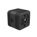 SQ29 black waterproof sports camera showing compact square design with MicroUSB port