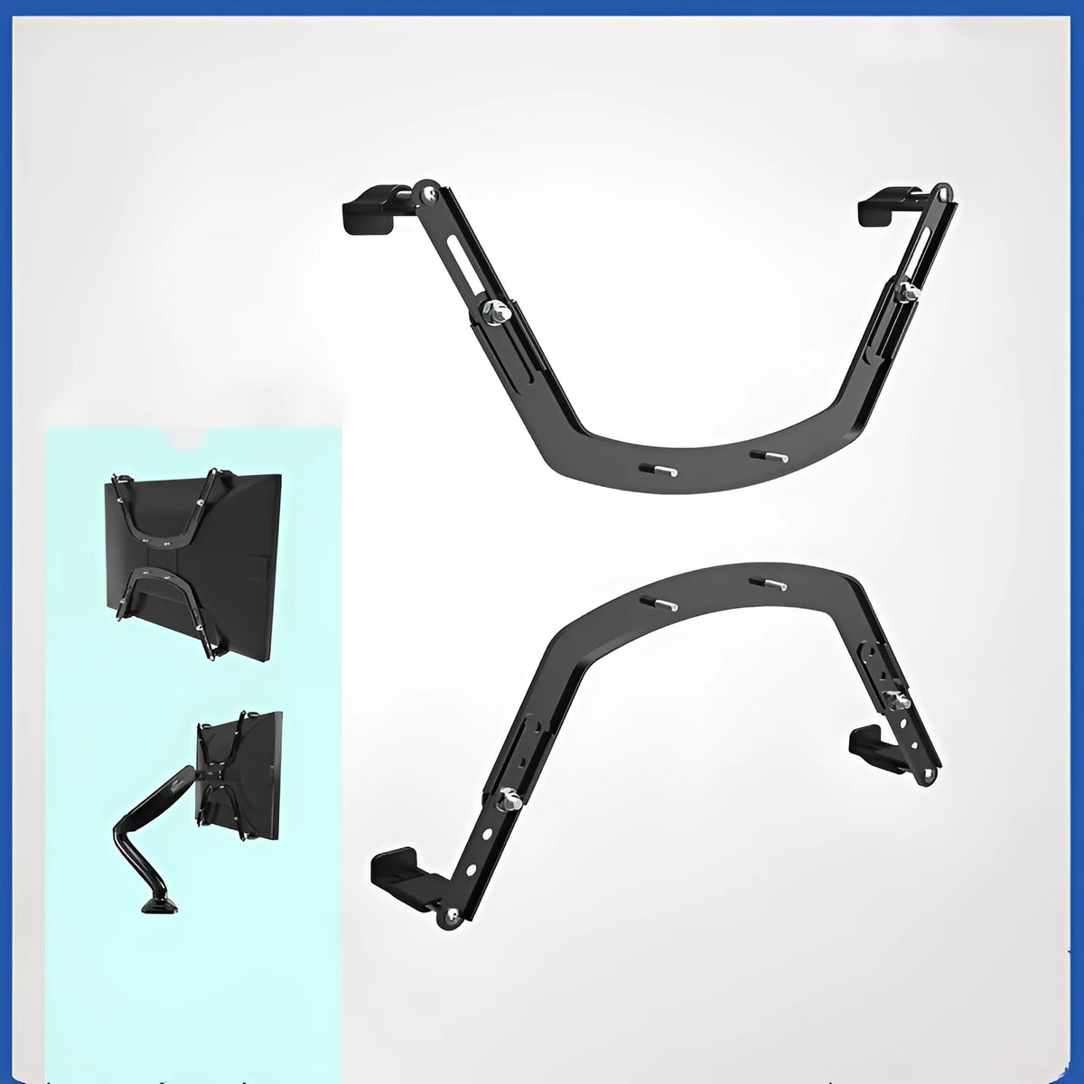 Black steel computer screen stand for 17-29 inch displays, model H1 monitor riser