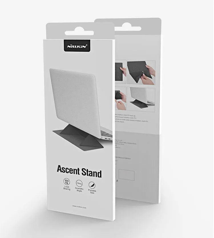Blue foldable laptop cooling bracket with anti-slip surface and ergonomic design