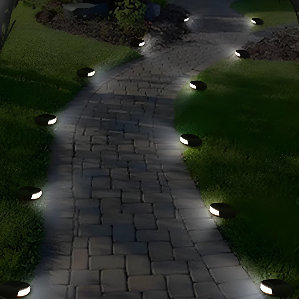 Solar waterproof outdoor cobble stone lamp decoration for lawn and pathway, grey resin, 84x64x26mm, IP65