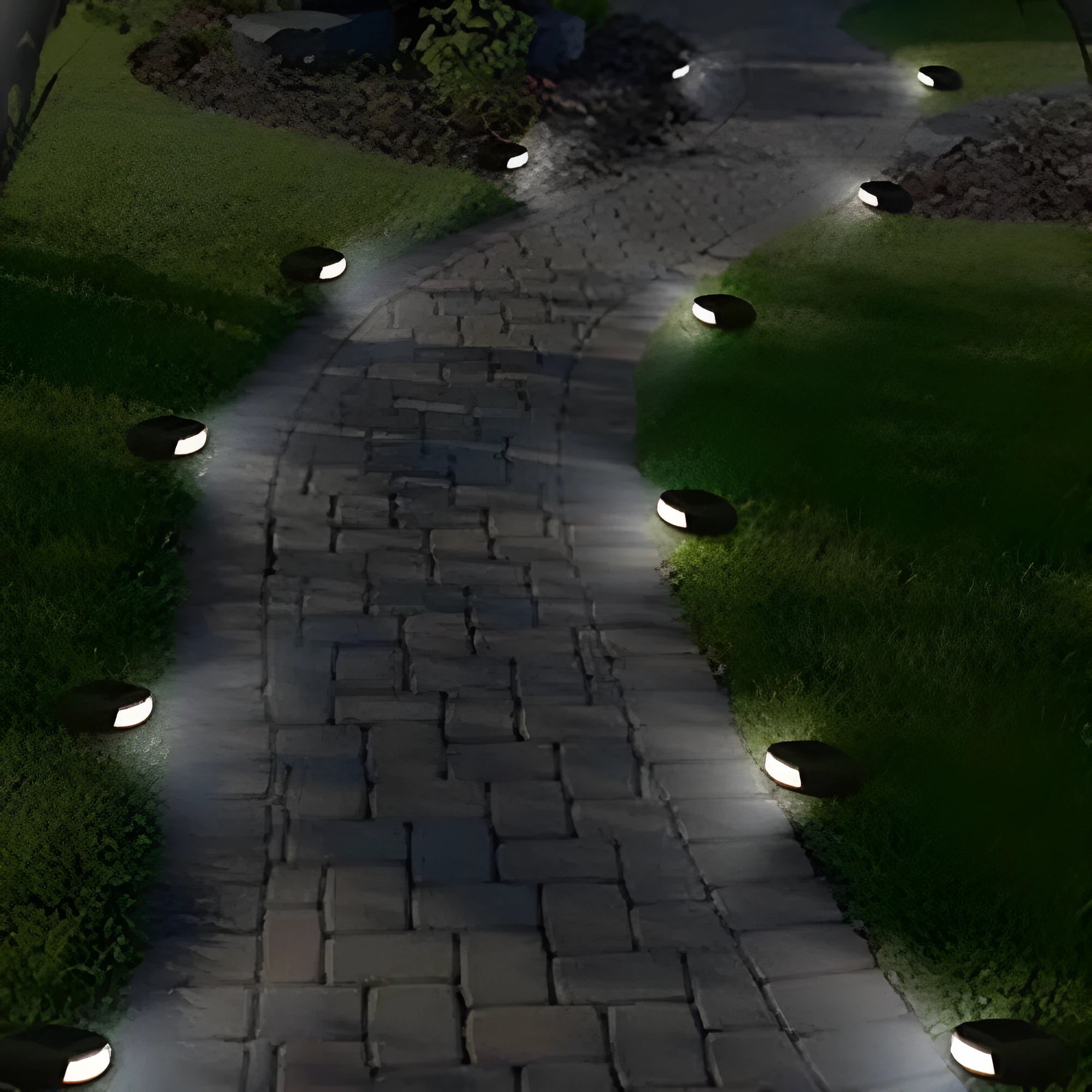 Solar waterproof outdoor cobble stone lamp decoration for lawn and pathway, grey resin, 84x64x26mm, IP65