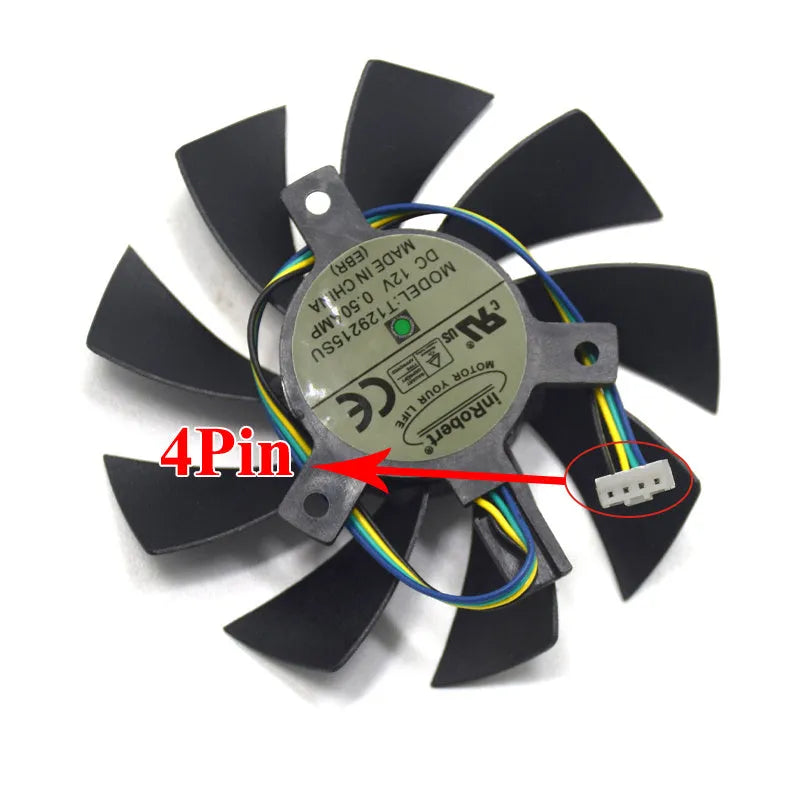 Black 85mm square computer cooling fan with four-pin power connector