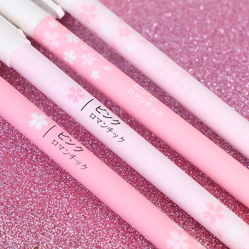 Sakura gel pen set showing plastic body pens with 0.38mm and 0.5mm tip options in boxed presentation
