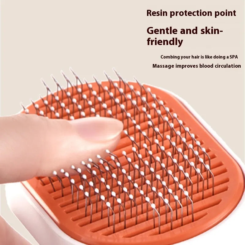 Pet automatic hair fading beauty hair removal brush in ABS stainless steel, comb style 2001, available in white