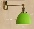 Bedroom ceiling light with iron shade in multiple colour options including pink, black, blue, gray, green, red, orange, white, and yellow