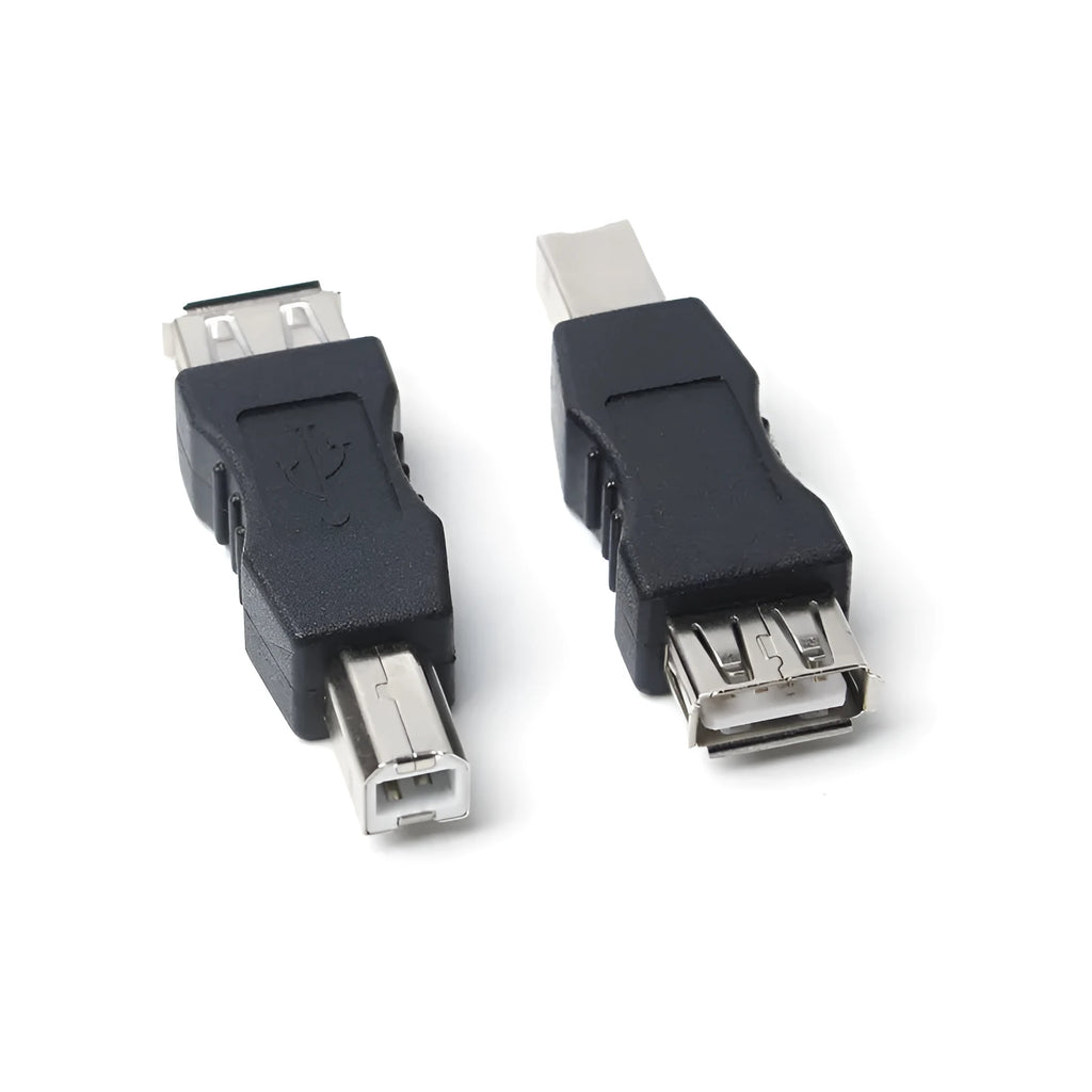Black USB female to printer male adapter cable with copper wire and injection moulded body, 0.012 kg