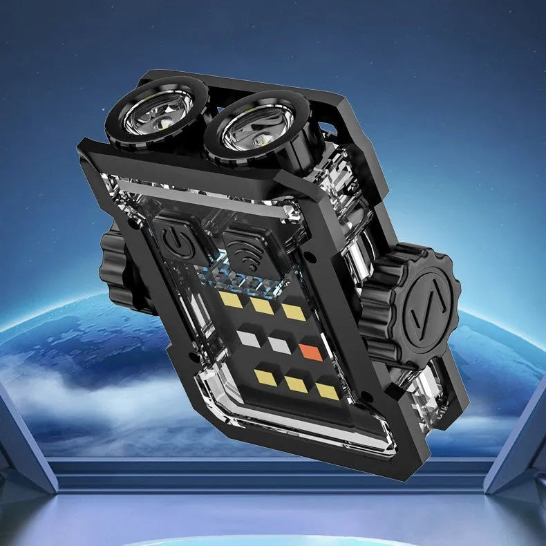 Black aluminium alloy mini keychain flashlight with fingertip gyro control and Type-C charging port