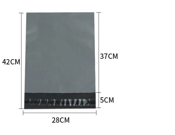 PE plastic courier clothing bag with adhesive strip seal in various sizes and colours