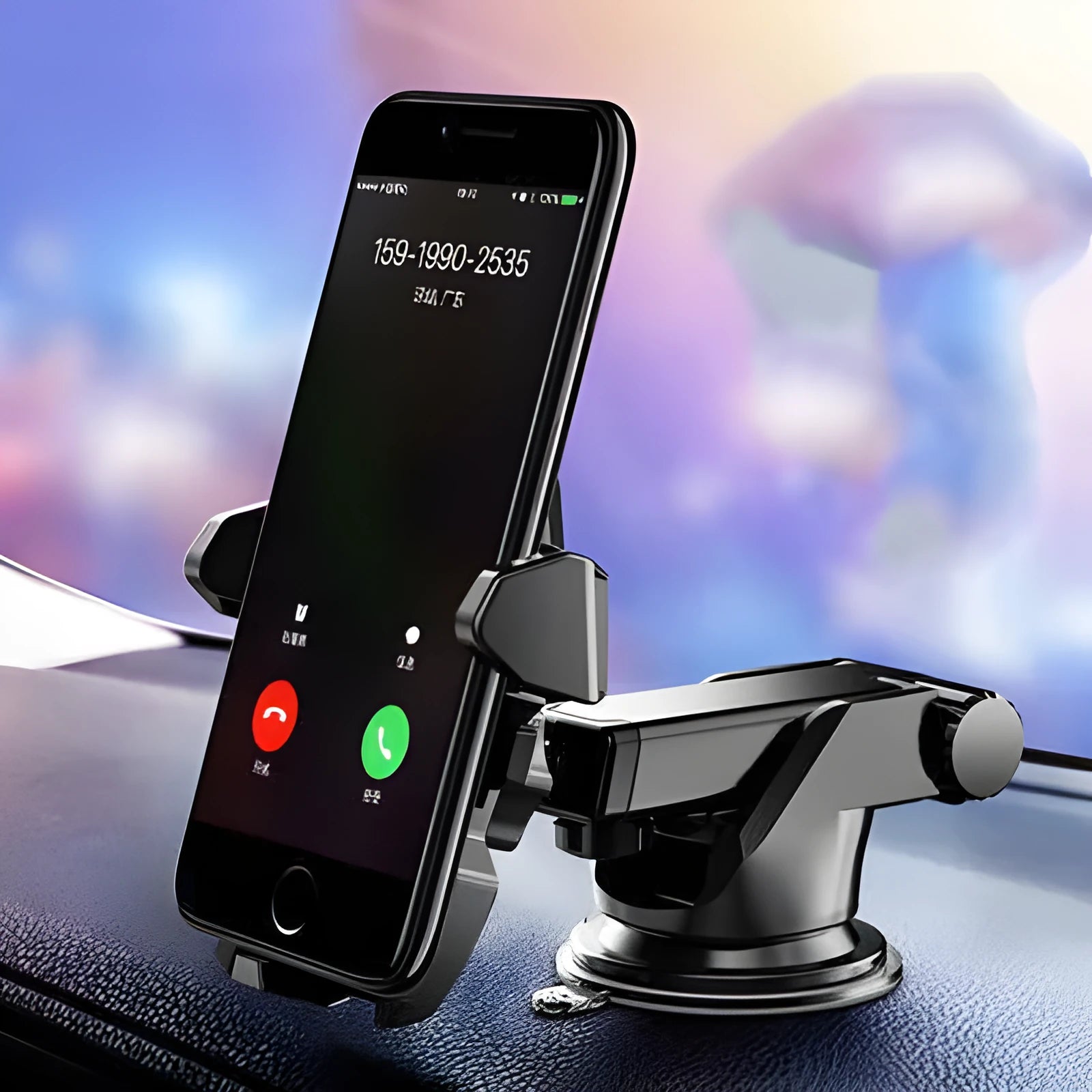 King Kong style car centre console phone stand holding a mobile phone on dashboard
