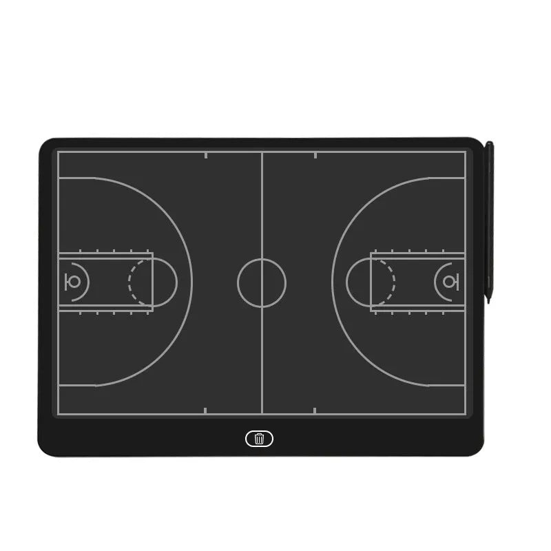 Black LCD electronic sports score board in 14-inch or 17-inch double-sided magnetic design with pen and charging cable