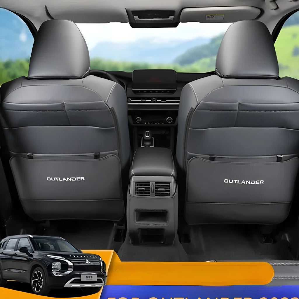 Three leather anti-kick pads for 2023 Outlander seat protection in black, grey or brown colour options